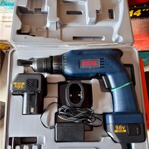 Ryobi Blue Cordless Drill Set